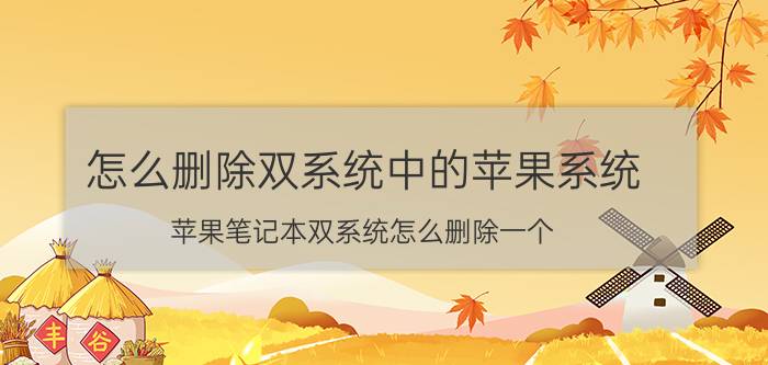 怎么删除双系统中的苹果系统 苹果笔记本双系统怎么删除一个？